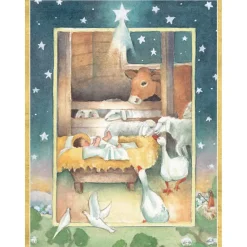 Caspari Christmas And Holiday Cards|Boxed Holiday Cards|A Star Over Bethlehem Large Boxed Christmas Cards - includes 15 cards & envelopes