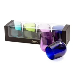 Caspari Hanukkah|Bar Tools & Acrylic Barware|Acrylic 12oz Tumbler Gift Set in Jewel Tones - Set of 4