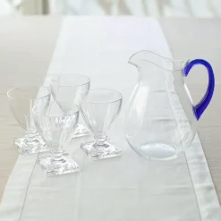 Caspari Tailgates|Cocktail Party|Acrylic Pitcher in Clear with Cobalt Handle - 1 Each