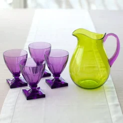 Caspari Tailgates|Mother'S Day|Acrylic Pitcher in Green with Amethyst Handle - 1 Each