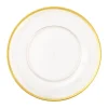 Caspari Graduation Celebration|Engagement Party|Acrylic Plate Charger in Clear with Gold Rim - 1 Each