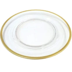 Caspari Graduation Celebration|Engagement Party|Acrylic Plate Charger in Clear with Gold Rim - 1 Each
