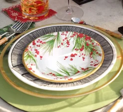 Caspari Graduation Celebration|Engagement Party|Acrylic Plate Charger in Clear with Gold Rim - 1 Each