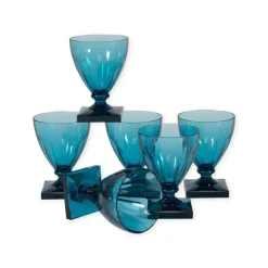 Caspari Bar Tools & Acrylic Barware|Acrylic Drinkware|Acrylic Wine Goblet in Turquoise - 8.5oz
