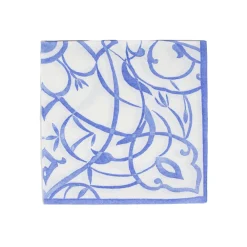 Caspari Engagement Party|Bridal Shower|Algarve Ceramic Blue Paper Linen Dinner Napkins - 12 Per Package