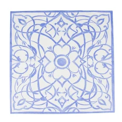 Caspari Engagement Party|Bridal Shower|Algarve Ceramic Blue Paper Linen Dinner Napkins - 12 Per Package