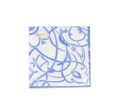 Caspari Engagement Party|Bridal Shower|Algarve Ceramic Blue Paper Linen Dinner Napkins - 12 Per Package