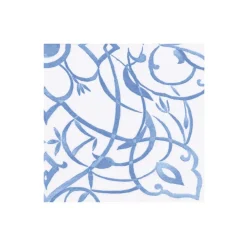 Caspari Hanukkah|Boxed Cocktail Napkins|Algarve Ceramic Blue Paper Linen Boxed Cocktail Napkins - 30 Per Package