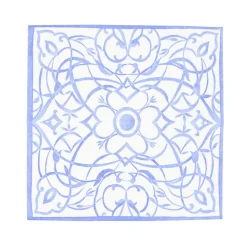 Caspari Engagement Party|Bridal Shower|Algarve Ceramic Blue Paper Linen Cocktail Napkins - 15 Per Package