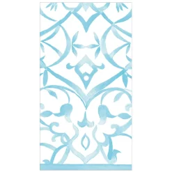 Caspari Engagement Party|Bridal Shower|Algarve Paper Linen Guest Towel Napkins in Aqua - 12 Per Package