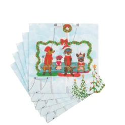 Caspari Paper Cocktail Napkins|Alpine Pets Cocktail Napkins - includes 20 Cocktail Napkins