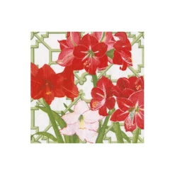 Caspari Paper Cocktail Napkins|Amaryllis Conservatory Cocktail Napkins - includes 20 Cocktail Napkins