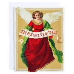 Caspari Christmas And Holiday Cards|Boxed Holiday Cards|Angel Large Boxed Christmas Cards - includes 15 Boxed Christmas Cards & Envelopes