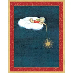 Caspari Christmas And Holiday Cards|Boxed Holiday Cards|Angel Lying on a Cloud with Star Large Boxed Christmas Cards - includes 15 cards & envelopes