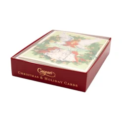 Caspari Christmas And Holiday Cards|Boxed Holiday Cards|Angel Peace Wreath Classic Boxed Christmas Cards - includes 15 cards & envelopes