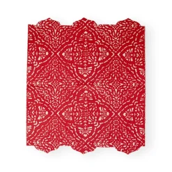 Caspari Christmas Napkins|Valentine'S Day|Annika Die-Cut Paper Linen Guest Towel Napkins in Red - 12 Per Package
