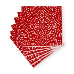 Caspari Christmas Napkins|Valentine'S Day|Annika Paper Cocktail Napkins in Red - 20 Per Package