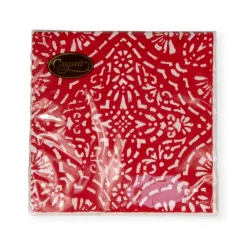 Caspari Christmas Napkins|Valentine'S Day|Annika Paper Cocktail Napkins in Red - 20 Per Package