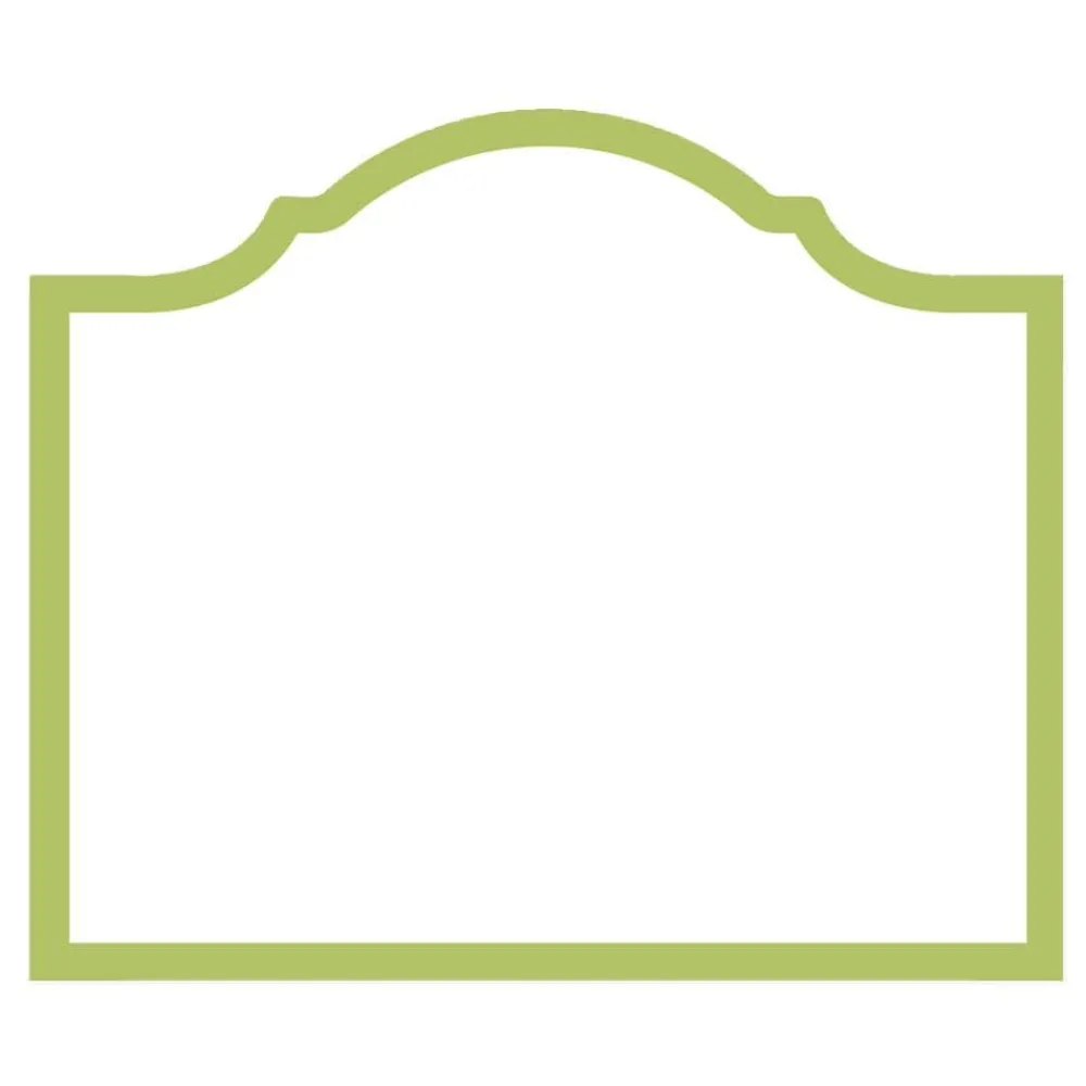 Caspari Summer Picnic|Bridal Shower|Arch Die-Cut Place Cards in Moss Green - 8 Per Package