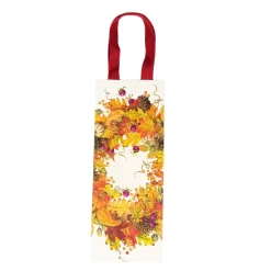 Caspari Gift & Bottle Bags|Autumn Garland Wine & Bottle Gift Bags - 1 Each