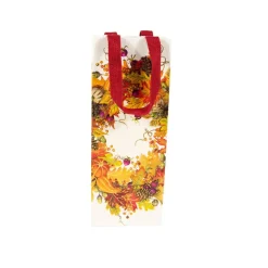 Caspari Gift & Bottle Bags|Autumn Garland Wine & Bottle Gift Bags - 1 Each