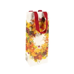 Caspari Gift & Bottle Bags|Autumn Garland Wine & Bottle Gift Bags - 1 Each