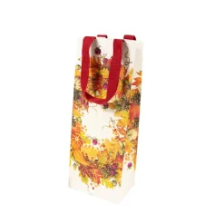 Caspari Gift & Bottle Bags|Autumn Garland Wine & Bottle Gift Bags - 1 Each