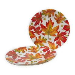 Caspari Paper Dinner Plates|Autumn Hues White Dinner Plates - 8 Per Package