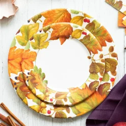 Caspari Thanksgiving|Paper Dinner Plates|Autumn Leaves II Paper Dinner Plates - 8 Per Package