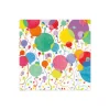 Caspari Birthday|Paper Cocktail Napkins|Balloons and Confetti Paper Cocktail Napkins in White - 20 Per Package