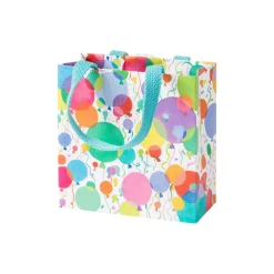 Caspari Baby Shower|Gift & Bottle Bags|Balloons And Confetti Small Square Gift Bags - 1 Each