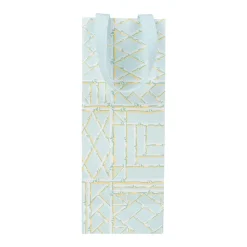 Caspari Gift & Bottle Bags|Bamboo Screen in Robin's Egg Wine & Bottle Gift Bags - One Gift Bag Included