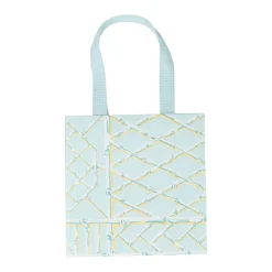 Caspari Gift & Bottle Bags|Bamboo Screen in Robin's Egg Small Square Gift Bags - One Gift Bag Included