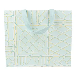 Caspari Gift & Bottle Bags|Bamboo Screen in Robin's Egg Large Gift Bags - One Gift Bag Included