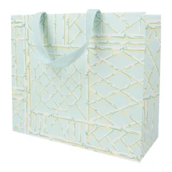 Caspari Gift & Bottle Bags|Bamboo Screen in Robin's Egg Large Gift Bags - One Gift Bag Included