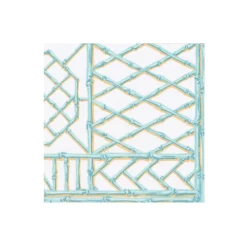 Caspari Boxed Cocktail Napkins|Capri|Bamboo Screen Robin's Egg Paper Linen Boxed Cocktail Napkins - 30 Per Package