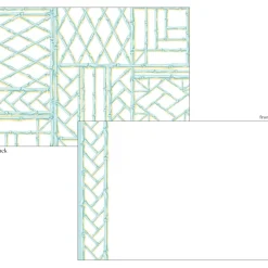 Caspari Correspondence Cards|Bamboo Screen-Robin's Egg Correspondence Cards - 12 Card & Envelopes