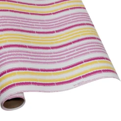 Caspari Wrapping Paper|Bamboo Stripe Pink And Yellow Gift Wrapping Paper - 30