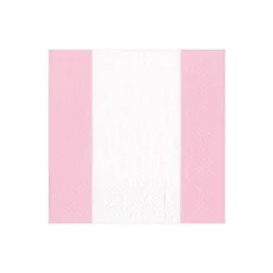 Caspari Birthday|Baby Shower|Bandol Stripe Paper Cocktail Napkins in Petal Pink - 20 Per Package