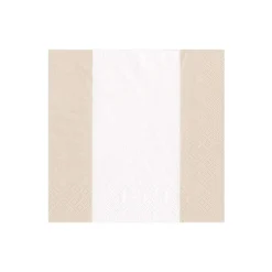 Caspari Cocktail Party|Birthday|Bandol Stripe Paper Cocktail Napkins in Natural - 20 Per Package