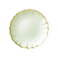 Vietri Ceramic Plates & Dinnerware|Baroque Glass Salad Plate in Pistachio