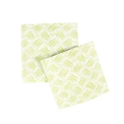 Caspari Paper Cocktail Napkins|Citrus Songbird|Basketry Moss Green Paper Linen Cocktail Napkins - 15 Per Package