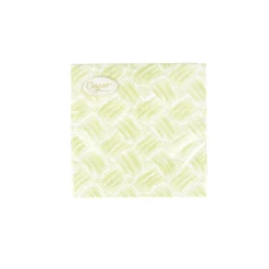 Caspari Paper Cocktail Napkins|Citrus Songbird|Basketry Moss Green Paper Linen Cocktail Napkins - 15 Per Package