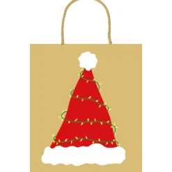 Caspari Gift & Bottle Bags|Be Merry Large Gift Bag 10"L x 4.75"W x 11.75"H - includes 1 bag