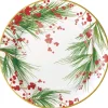 Caspari Christmas Plates|Paper Dinner Plates|Berries and Pine Paper Dinner Plates - 8 Per Package