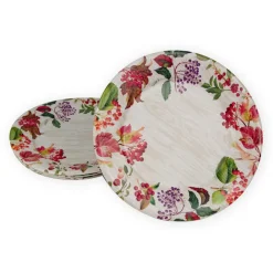 Caspari Paper Dinner Plates|Berry Botanical Taupe Dinner Plates - 8 Per Package