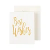 Caspari Christmas Gift Tags & Labels|Graduation Celebration|Best Wishes Script Gift Enclosure Cards in Gold Foil - 4 Mini Cards & 4 Envelopes