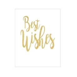 Caspari Christmas Gift Tags & Labels|Graduation Celebration|Best Wishes Script Gift Enclosure Cards in Gold Foil - 4 Mini Cards & 4 Envelopes