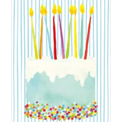Caspari Birthday|Gift Tags & Enclosure Cards|Birthday Cake Enclosure Cards & Envelopes - 4 Mini Cards & 4 Envelopes