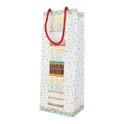 Caspari Birthday|Gift & Bottle Bags|Birthday Cake Wine & Bottle Gift Bags - One Gift Bag Included